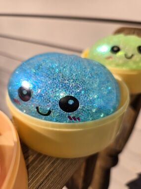 Blue Glitter Squishy Dumpling Toy